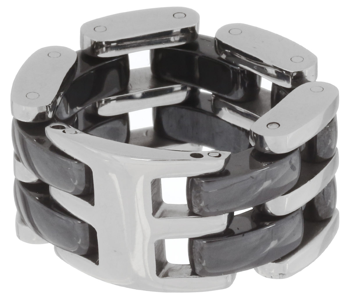 Кольцо Art-Silver, цвет: серебристый, черный. QD39B-783. Размер 17QD39B-783 Кольцо Art-Silver, цвет: серебристый, черный. QD39B-783. Размер 17QD39B-783Стильное шарнирное кольцо Art-Silver изготовлено из керамики и стали. Модель оформлена оригинальным плетением. Стильное кольцо придаст вашему образу изюминку и подчеркнет индивидуальность.