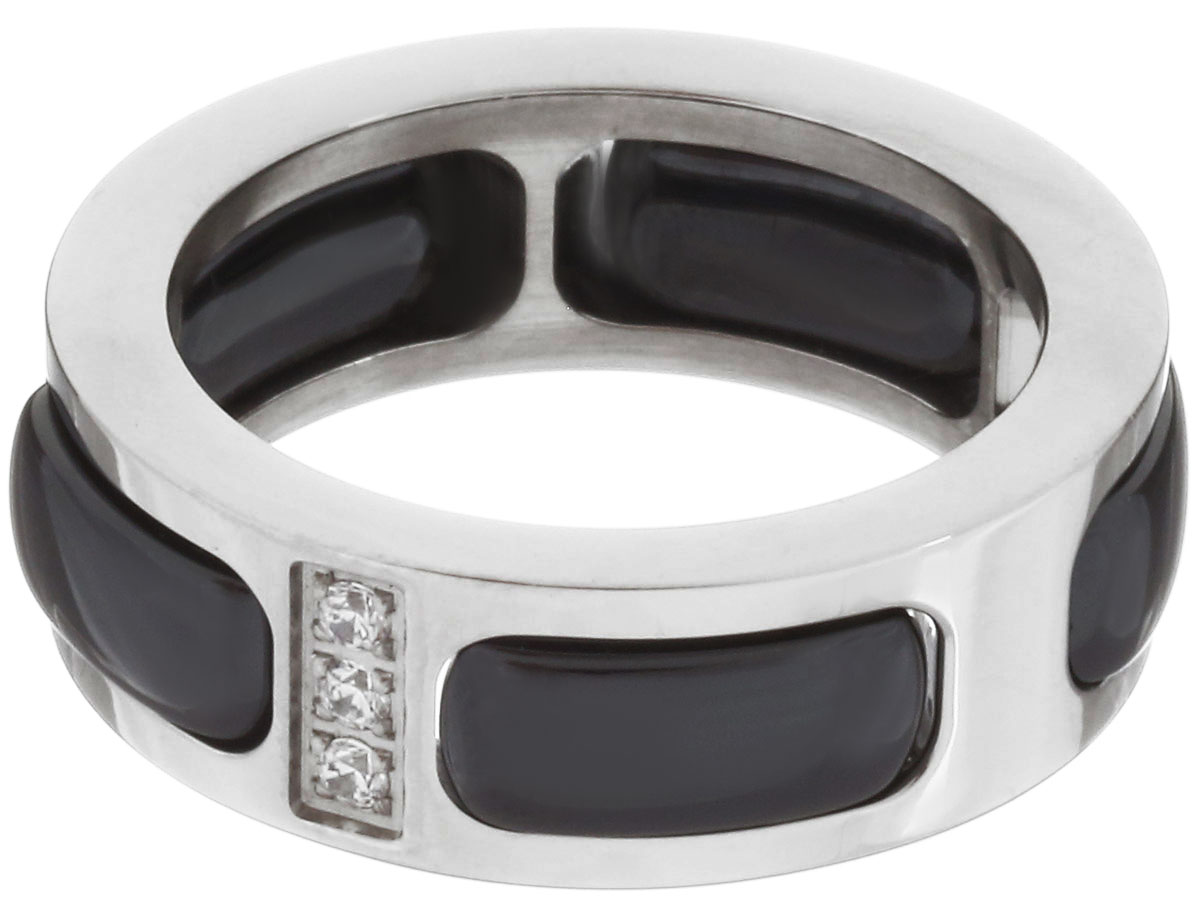 Кольцо Art-Silver, цвет: серебристый, черный. КЧ2073-762. Размер 17КЧ2073-762 Кольцо Art-Silver, цвет: серебристый, черный. КЧ2073-762. Размер 17КЧ2073-762Стильное кольцо Art-Silver изготовленное из стали оформлено декоративными элементами из керамики и по центру дополнено стразами выполненными из циркония. Такое кольцо придаст вашему образу изюминку и подчеркнет индивидуальность.