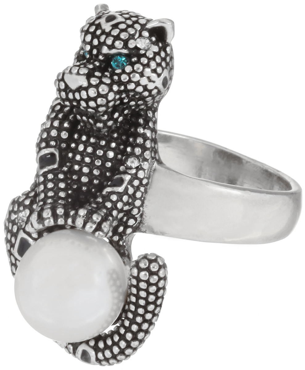 Кольцо Art-Silver, цвет: серебристый. 066700-950. Размер 16,5066700-950 Кольцо Art-Silver, цвет: серебристый. 066700-950. Размер 16,5066700-950Стильное кольцо Art-Silver изготовлено из бижутерного сплава. Декоративный элемент кольца, выполненный в виде леопарда, дополнен искусственным жемчугом Майорика и цирконами. Стильное кольцо придаст вашему образу изюминку и подчеркнет индивидуальность.