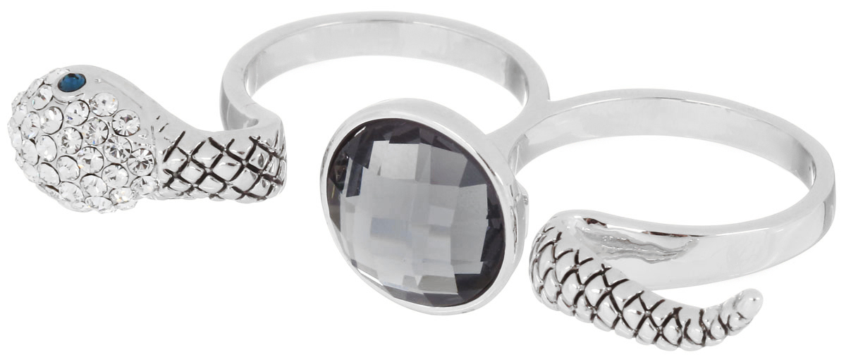 Кольцо на два пальца Art-Silver, цвет: серебристый. 02028-2-1067. Размер 1802028-2-1067 Кольцо на два пальца Art-Silver, цвет: серебристый. 02028-2-1067. Размер 1802028-2-1067Стильное кольцо на два пальца Art-Silver изготовлено из бижутерного сплава. Изделие надевается на два соседних пальца. Кольцо выполнено в виде змеи, которая как бы обивается вокруг пальцев. Изделие оформлено мелкими цирконами, а между пальцами крупным цирконом. Стильное кольцо придаст вашему образу изюминку и подчеркнет индивидуальность.