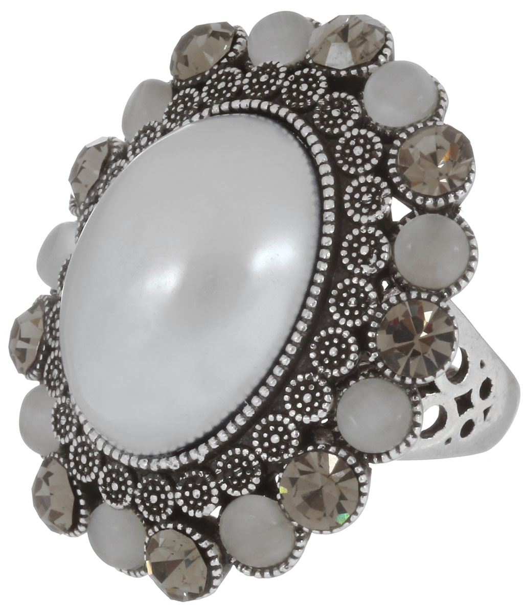 Кольцо Art-Silver, цвет: серебристый, серый, серебристо-синий. 064458-803-821. Размер 16,5064458-803-821 Кольцо Art-Silver, цвет: серебристый, серый, серебристо-синий. 064458-803-821. Размер 16,5064458-803-821Великолепное кольцо Art-Silver изготовлено из бижутерного сплава. Изделие дополнено цирконами и натуральными камнями кошачий глаз. В центре кольцо украшает искусственный жемчуг Майорика. Отверстие кольца оформлено декоративной перфорацией. Стильное кольцо придаст вашему образу изюминку и подчеркнет индивидуальность.