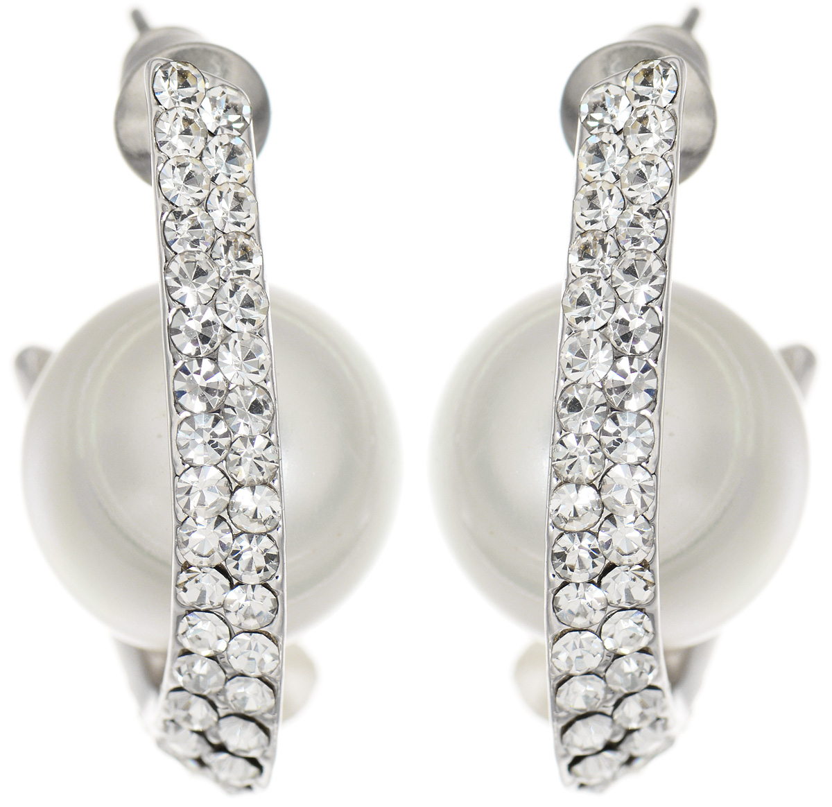 Серьги Art-Silver, цвет: серебристый. 29200-81329200-813 Серьги Art-Silver, цвет: серебристый. 29200-81329200-813Оригинальные серьги Art-Silver, изготовлены из бижутерного сплава. Изделие имеет изогнутую форму украшенную кубическим цирконием. Ярким дополнением украшения является жемчужина майорика. В качестве основы изделия использован замок-гвоздик с фиксатором из металла. Стильные серьги придадут вашему образу изюминку, подчеркнут красоту и изящество вечернего платья или преобразят повседневный наряд.