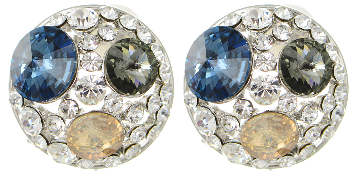 Серьги Art-Silver, цвет: серебристый. 27957-2-71827957-2-718 Серьги Art-Silver, цвет: серебристый. 27957-2-71827957-2-718Оригинальные серьги Art-Silver, изготовлены из бижутерного сплава. Изделие имеет округлую форму и украшено разноцветными кристаллами и кубическим цирконием. В качестве основы изделия использован замок-омега. Стильные серьги придадут вашему образу изюминку, подчеркнут красоту и изящество вечернего платья или преобразят повседневный наряд.