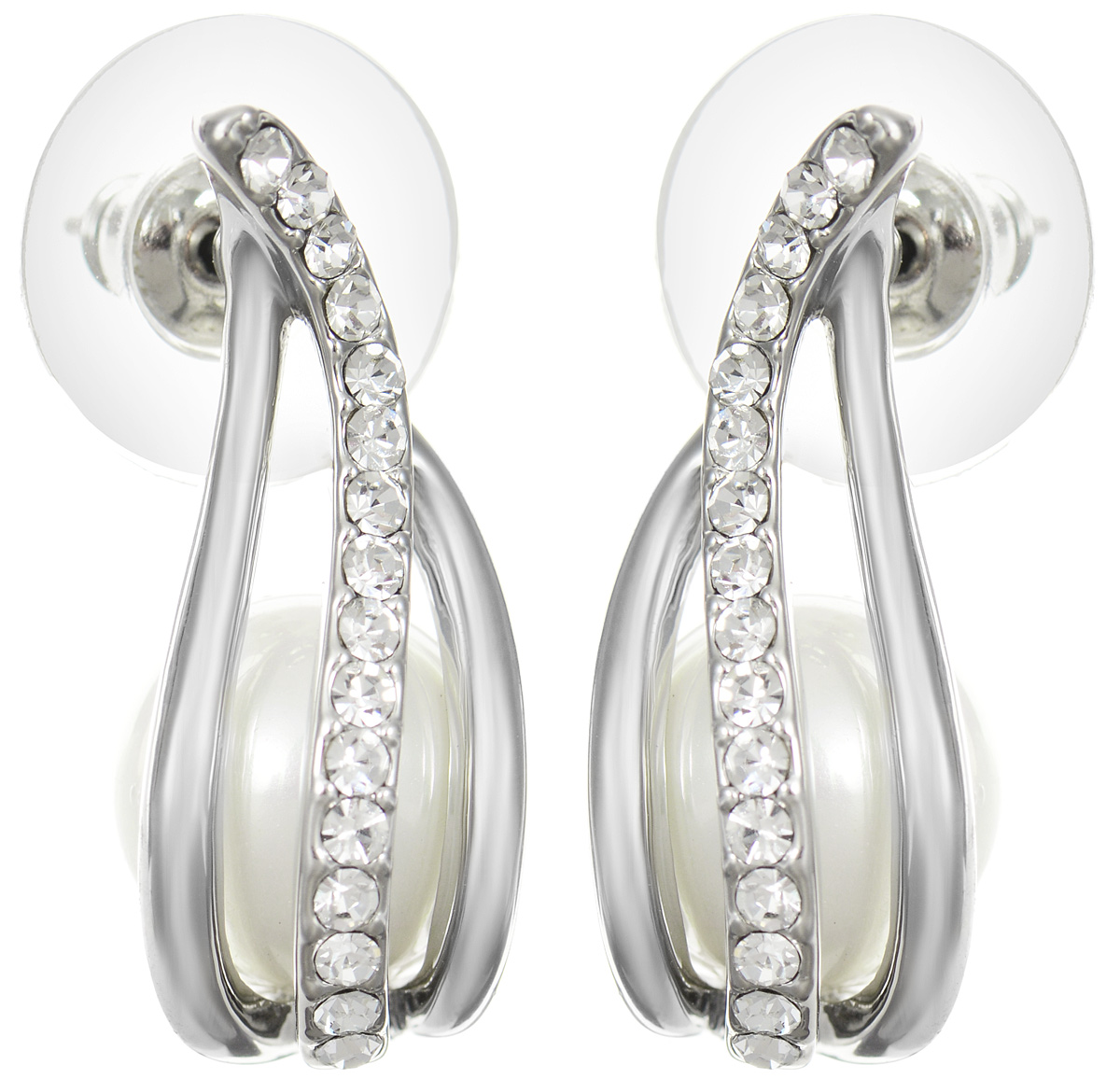 Серьги Art-Silver, цвет: серебристый, жемчужный. 29420-43629420-436 Серьги Art-Silver, цвет: серебристый, жемчужный. 29420-43629420-436Оригинальные серьги Art-Silver, изготовлены из бижутерного сплава. Изделие имеет изогнутую форму украшенную кубическим цирконием. Ярким дополнением украшения является жемчужина майорика. В качестве основы изделия использован замок-гвоздик с фиксатором из пластика и металла. Стильные серьги придадут вашему образу изюминку, подчеркнут красоту и изящество вечернего платья или преобразят повседневный наряд.