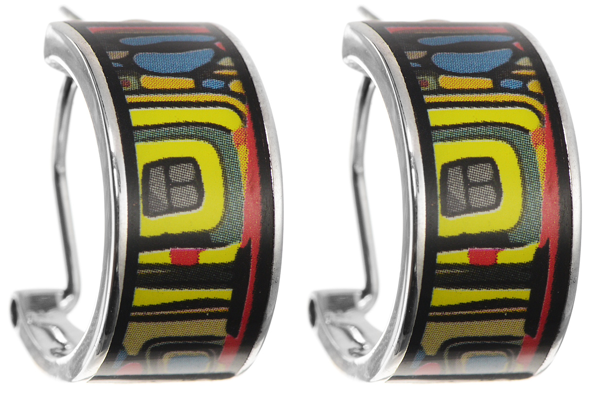 Серьги Art-Silver, цвет: серебристый, черный, желтый. ФС103-420ФС103-420 Серьги Art-Silver, цвет: серебристый, черный, желтый. ФС103-420ФС103-420Оригинальные серьги Art-Silver, выполнены из бижутерного сплава. Изделие застегивается на удобный итальянский замок. Изделие оформлено оригинальным принтом и покрыто эмалью. Изысканные серьги станут модным аксессуаром как для повседневного наряда, они подчеркнет вашу индивидуальность и неповторимый стиль, и помогут создать незабываемый уникальный образ.