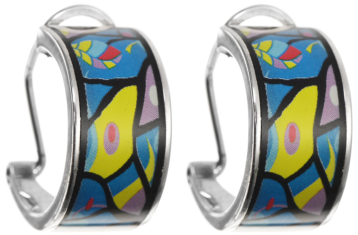 Серьги Art-Silver, цвет: серебристый, голубой, желтый. ФС117-420ФС117-420 Серьги Art-Silver, цвет: серебристый, голубой, желтый. ФС117-420ФС117-420Оригинальные серьги Art-Silver, выполнены из бижутерного сплава. Изделие застегивается на удобный итальянский замок. Изделие оформлено оригинальным принтом и покрыто эмалью. Изысканные серьги станут модным аксессуаром как для повседневного наряда, они подчеркнет вашу индивидуальность и неповторимый стиль, и помогут создать незабываемый уникальный образ.