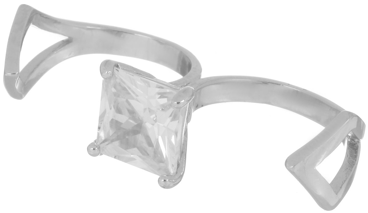 Кольцо Art-Silver, цвет: серебристый. КЛЦ0013-426. Размер 16,5КЛЦ0013-426 Кольцо Art-Silver, цвет: серебристый. КЛЦ0013-426. Размер 16,5КЛЦ0013-426Стильное кольцо Art-Silver изготовлено из бижутерного сплава. Кольцо имеет оригинальный дизайн и одевается на два пальца. Дополнено вставками из кубического циркония. Декоративный элемент в форме квадрата дополнен граненым искусственным кристаллом. Такое кольцо придаст вашему образу изюминку и подчеркнет индивидуальность.