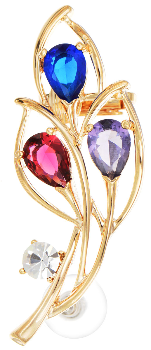 Серьга-кафф Art-Silver, цвет: золотистый, красный, сиреневый, синий. КФЗ14-403КФЗ14-403 Серьга-кафф Art-Silver, цвет: золотистый, красный, сиреневый, синий. КФЗ14-403КФЗ14-403Элегантная серьга-кафф Art-Silver изготовлена из бижутерного сплава с добавлением золота (0,01 мкрн) в виде оригинальной композиции и украшена вставками из кубического циркона. Застегиваются серьги при помощи замков-гвоздиков и пластиковых заглушек, дополнительно - на фиксатор в виде клипсы. Украшение выполнено в форме изгиба женского ушка (надевается на левое ухо). Стильная серьга-кафф придаст вашему образу изюминку и подчеркнет индивидуальность вашего стиля.