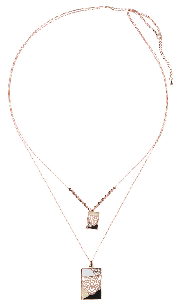 Колье Art-Silver, цвет: золотой, черный, белый. 009454-001-1138009454-001-1138 Колье Art-Silver, цвет: золотой, черный, белый. 009454-001-1138009454-001-1138Стильное колье Art-Silver выполнено из бижутерного сплава с покрытием под золото. Колье представляет собой две цепочки оригинального плетения, соединенные одним замком. Цепочки имеют разную длину и дополнены оригинальными подвесками прямоугольной формы. Подвески оформлены элементами, покрытыми эмалью, дополнены перламутром и инкрустированы кубическим цирконием. Изделие застегивается на замок-карабин с регулирующей длину цепочкой. Стильное колье станет оригинальным аксессуаром как для повседневного, так и для вечернего наряда, оно подчеркнет вашу индивидуальность и неповторимый стиль.