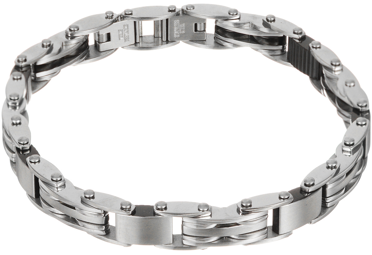 Браслет Art-Silver, цвет: серебряный. B09-954B09-954 Браслет Art-Silver, цвет: серебряный. B09-954B09-954Шикарный браслет Art-Silver выполнен из бижутерного сплава. Изделие состоит из скрепленных звеньев, выполненных из стали. Каждое звено браслета с внутренней стороны дополнено элементами из керамики черного цвета. Браслет застегивается при помощи замка-пряжки, благодаря которому браслет легко снимать и надевать. Это стильное украшение элегантно завершит модный образ и подчеркнет ваш утонченный вкус.