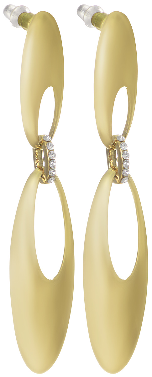 Серьги Art-Silver, цвет: золотой. 159М-1360159М-1360 Серьги Art-Silver, цвет: золотой. 159М-1360159М-1360Оригинальные серьги Art-Silver выполнены из бижутерного сплава с покрытием под золото, с легкостью завершат ваш образ. В качестве основы украшения использован замок-гвоздик с фиксатором из металла. Серьги дополнены оригинальными подвижными подвесками. Подвески соединены элементами, украшенными кубическим цирконием. Стильные серьги придадут вашему образу изюминку, подчеркнут красоту и изящество вечернего платья или преобразят повседневный наряд.