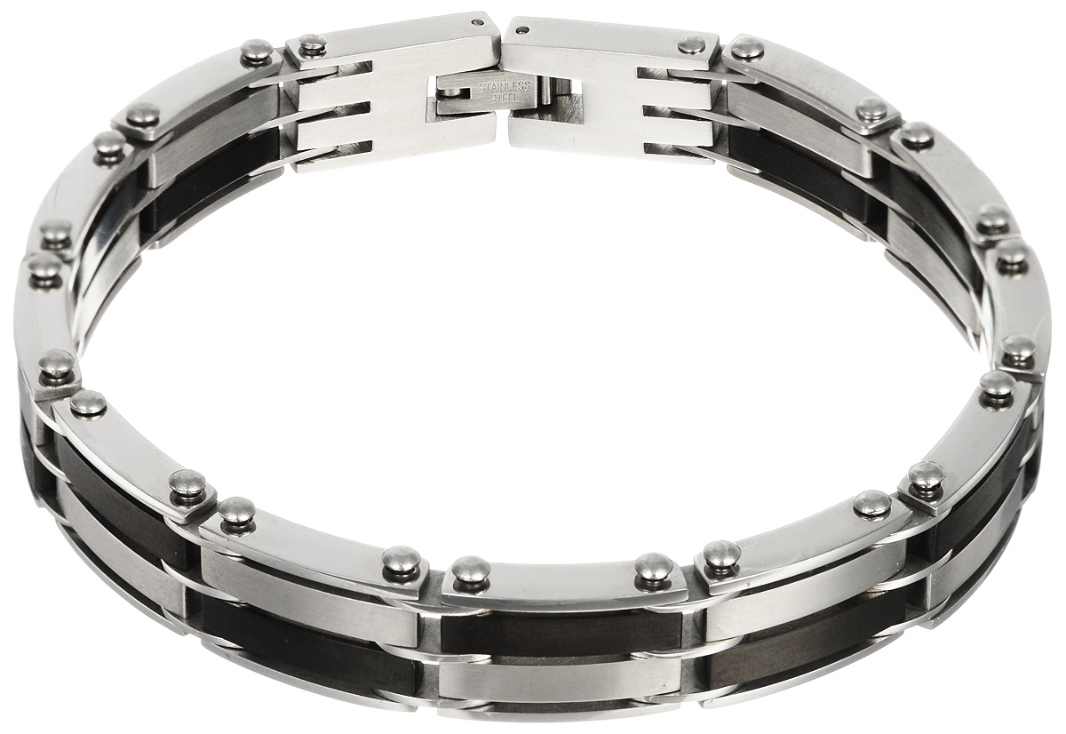 Браслет Art-Silver, цвет: серебряный, черный. B16-918B16-918 Браслет Art-Silver, цвет: серебряный, черный. B16-918B16-918Шикарный браслет Art-Silver выполнен из бижутерного сплава. Изделие состоит из скрепленных звеньев, выполненных из стали и керамики черного цвета. Браслет застегивается при помощи замка-пряжки, благодаря которому браслет легко снимать и надевать. Это стильное украшение элегантно завершит модный образ и подчеркнет ваш утонченный вкус.