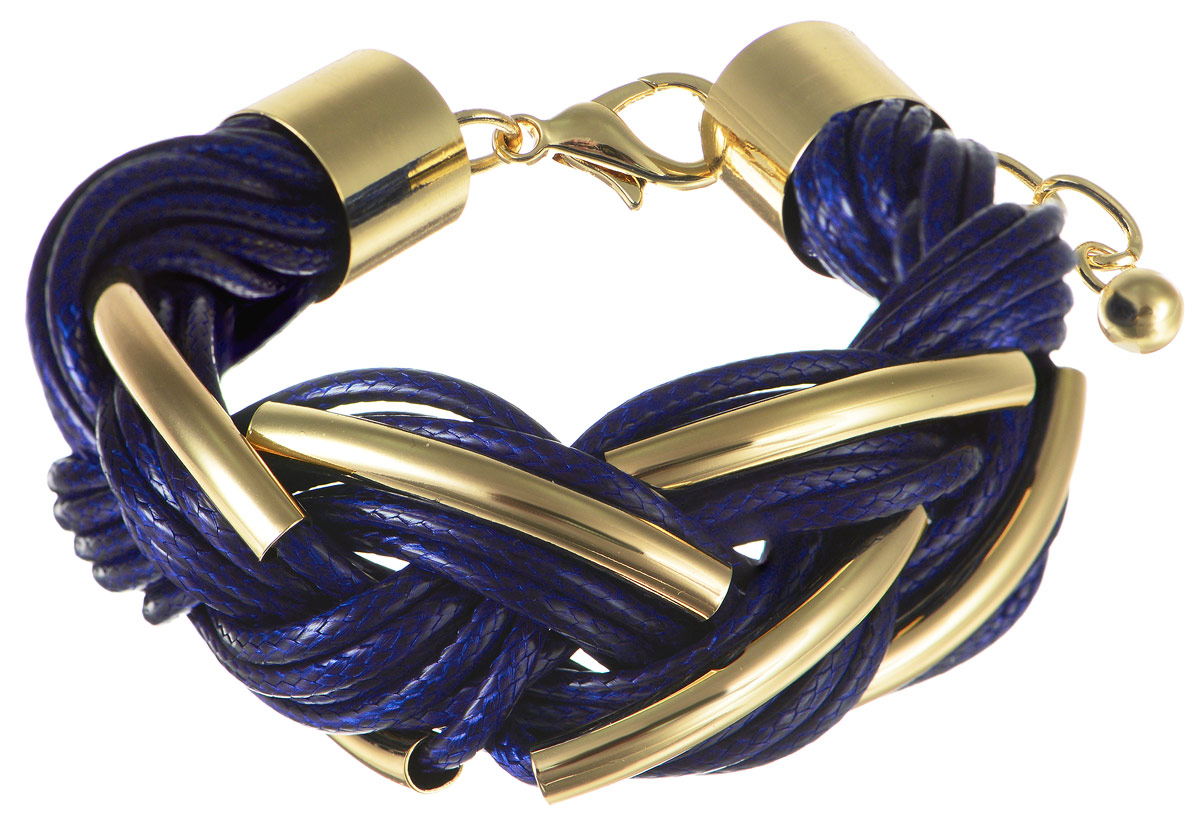 Браслет Art-Silver, цвет: золотистый, синий. 141114-18Blue-473141114-18Blue-473 Браслет Art-Silver, цвет: золотистый, синий. 141114-18Blue-473141114-18Blue-473Шикарный женский браслет Art-Silver из высококачественного бижутерного сплава и текстиля выполнен в виде переплетенной косички. Браслет на застежке карабине, что позволяет идеально зафиксировать модель на руке. Это стильное украшение элегантно завершит модный образ и подчеркнет ваш утонченный вкус.