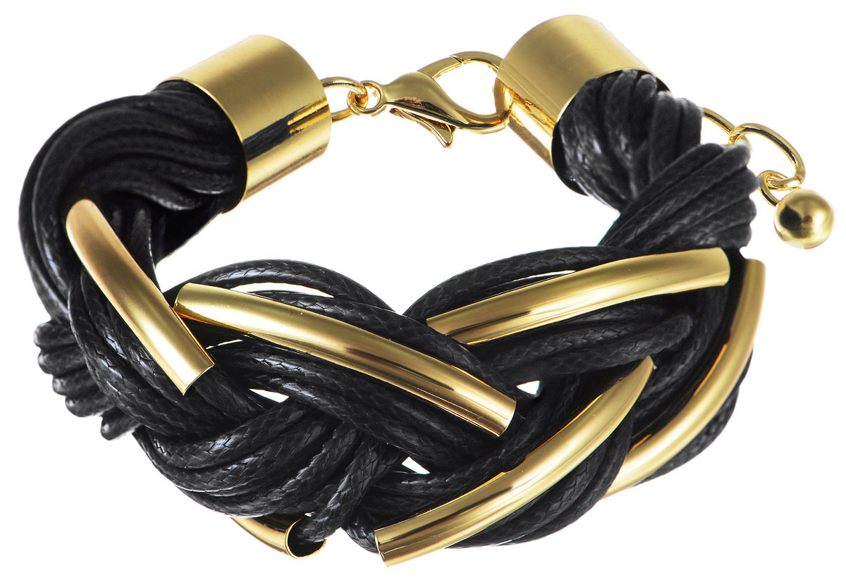 Браслет Art-Silver, цвет: золотистый, черный. 141114-18Black-473141114-18Black-473 Браслет Art-Silver, цвет: золотистый, черный. 141114-18Black-473141114-18Black-473Лаконичный женский браслет выполнен из бижутерного сплава и текстиля. Браслет застегивается при помощи застежки-карабина, благодаря которой браслет легко снимать и надевать. Необычный браслет блестяще подчеркнет ваш изысканный вкус и поможет внести разнообразие в привычный образ.