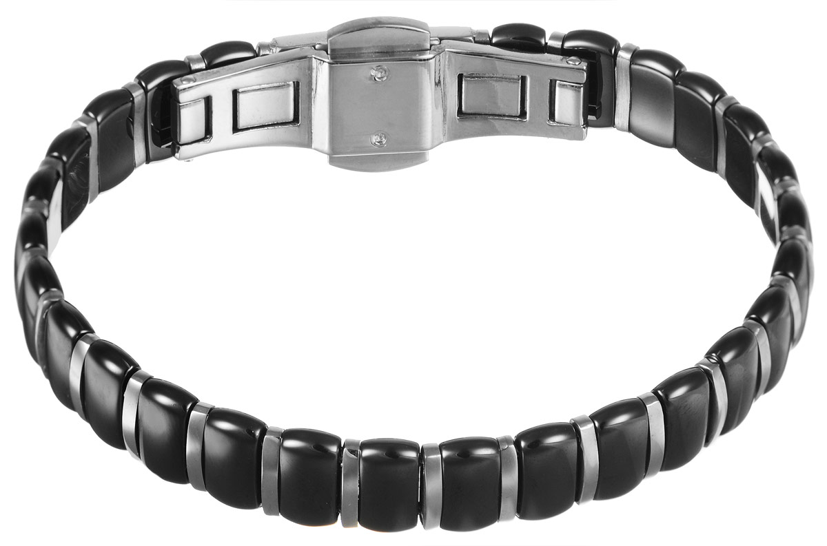 Браслет Art-Silver, цвет: серебряный, темно-серый. КЧ307-1319КЧ307-1319 Браслет Art-Silver, цвет: серебряный, темно-серый. КЧ307-1319КЧ307-1319Лаконичный женский браслет выполнен из бижутерного сплава с вставками из керамики и высококачественной стали. Браслет застегивается при помощи застежки-клипсы, благодаря которой браслет легко снимать и надевать. Необычный браслет блестяще подчеркнет ваш изысканный вкус и поможет внести разнообразие в привычный образ.