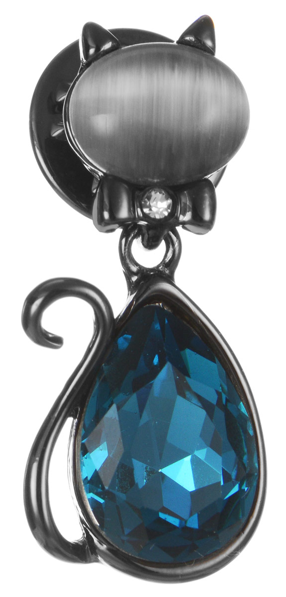Брошь Art-Silver, цвет: темно-серый, бирюзовый. 011417-004-418011417-004-418 Брошь Art-Silver, цвет: темно-серый, бирюзовый. 011417-004-418011417-004-418Эффектная брошь Art-Silver, выполнена в виде кошки из бижутерного сплава и оформлена камнями и стразинкой. Брошь крепится с помощью иголки с замочком. Такая брошь позволит вам с легкостью воплотить самую смелую фантазию и создать собственный, неповторимый образ.