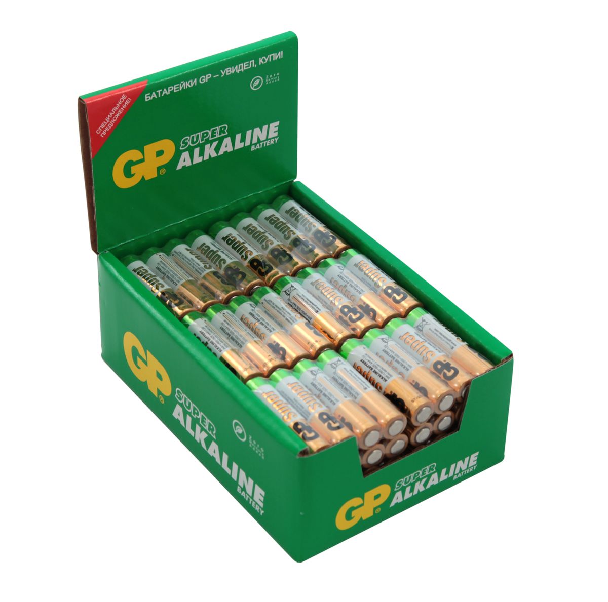 Набор алкалиновых батареек GP Batteries Super Alkaline, тип ААА, 96 шт2915 Набор алкалиновых батареек GP Batteries Super Alkaline, тип ААА, 96 шт2915Батарейки GP Super Alkaline прекрасно подходят для увеличивающейся потребности в источниках питания для устройств повседневного использования. Идеальное соотношение цена/качество. Надежный продукт широкого спектра применения, подходящий для потребителей всех возрастов. * Увеличенная продолжительность работы * Огромный ассортимент типоразмеров * Длительный срок хранения (до 7 лет)