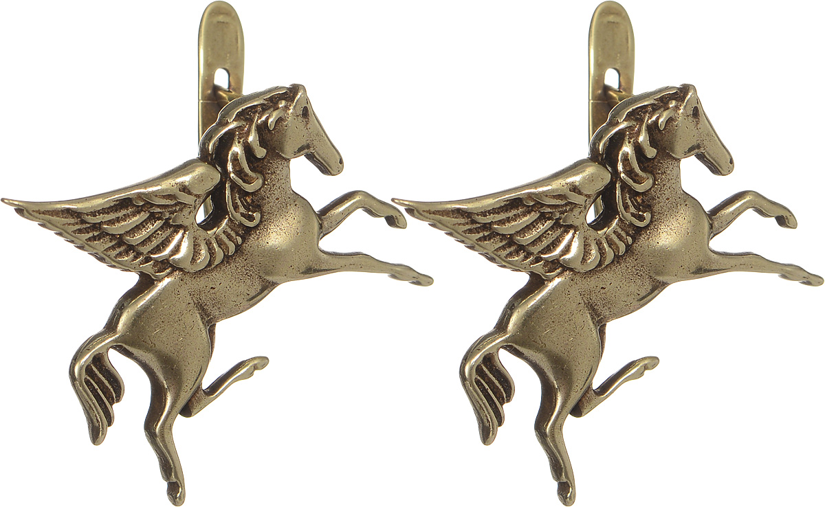 Серьги Jenavi Чхоллима, цвет: бронзовый. f621w190f621w190 Серьги Jenavi Чхоллима, цвет: бронзовый. f621w190f621w190Стильные серьги Jenavi Чхоллима изготовлены из ювелирного сплава с антиаллергическим бронзовым покрытием. Серьги выполнены в виде пегасов. Изделие оснащено классическим английским замком, который надежно зафиксирует серьги. Оригинальные серьги Jenavi Чхоллима помогут дополнить любой образ и привнести в него завершающий яркий штрих.