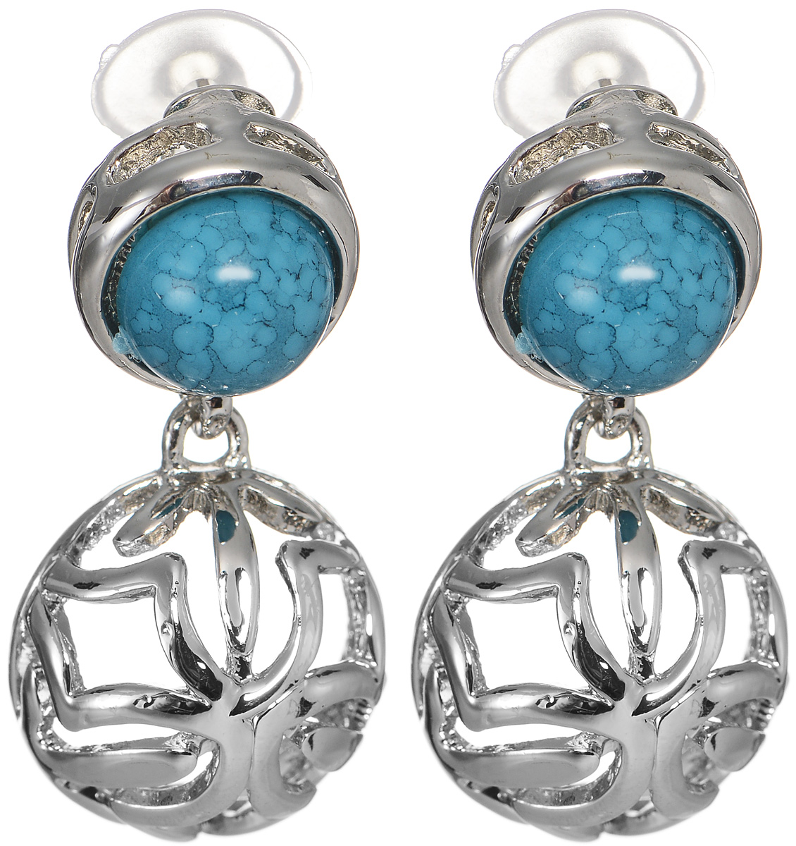 Серьги Fashion House, цвет: голубой, серебряный. FH26234FH26234 Серьги Fashion House, цвет: голубой, серебряный. FH26234FH26234Элегантные серьги Fashion House, выполненные из металлического сплава, с легкостью завершат ваш образ. Серьги оформлены вставками под бирюзу и дополнены крупными ажурными подвесками. В качестве основы украшения использован итальянский замок. Серьги Fashion House придадут вашему образу изюминку, подчеркнут красоту и изящество вечернего платья или преобразят повседневный наряд.