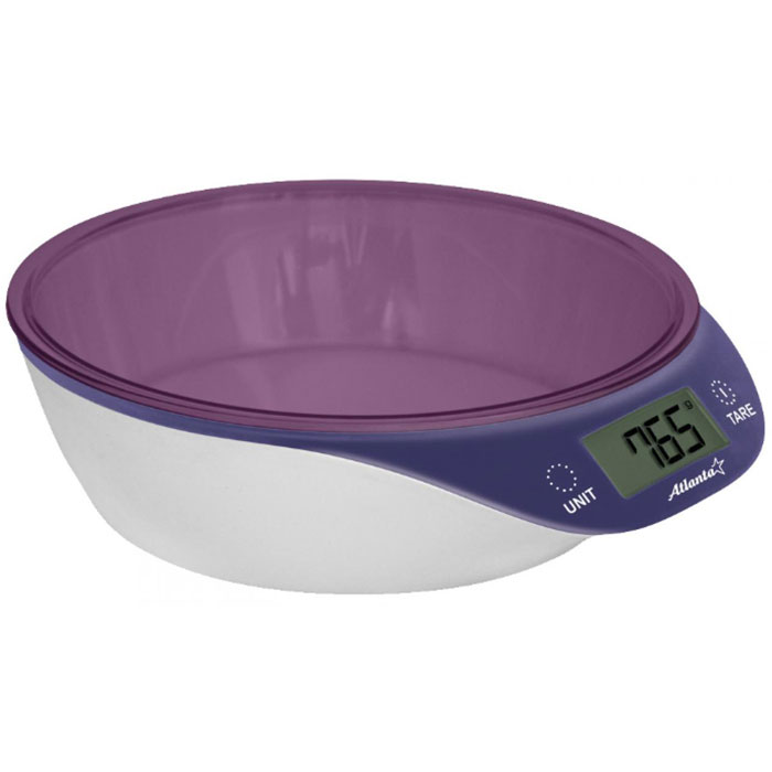 Atlanta ATH-6200, Purple весы кухонныеATH-6200 Atlanta ATH-6200, Purple весы кухонныеATH-6200Кухонные электронные весы Atlanta ATH-6200 - незаменимые помощники современной хозяйки. Они помогут точно взвесить любые продукты и ингредиенты. Кроме того, позволят людям, соблюдающим диету, контролировать количество съедаемой пищи и размеры порций. Предназначены для взвешивания продуктов с точностью измерения 1 грамм. Яркий дизайн Сенсорные кнопки Функция обнуления веса