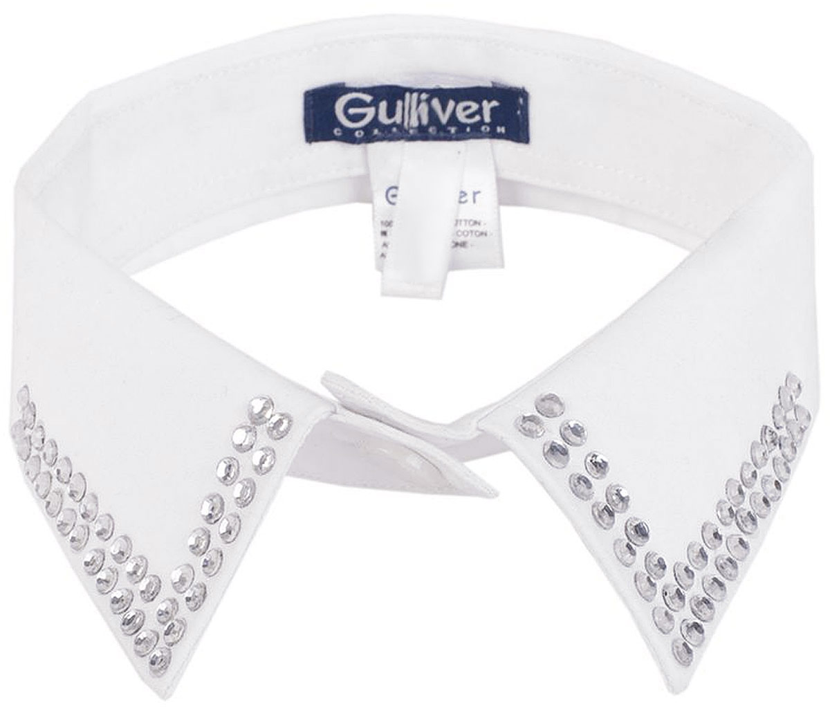 Воротник для девочки Gulliver, цвет: белый. 21502GSC8605. Размер 146/152, 10-11 лет21502GSC8605 Воротник для девочки Gulliver, цвет: белый. 21502GSC8605. Размер 146/152, 10-11 лет21502GSC8605Оригинальный воротник для девочки Gulliver выполнен из хлопка высокого качества и украшен двумя рядами сияющих стразов. Аксессуар застегивается на пуговицу. Стильный воротник позволит вашей маленькой моднице выглядеть неотразимо.