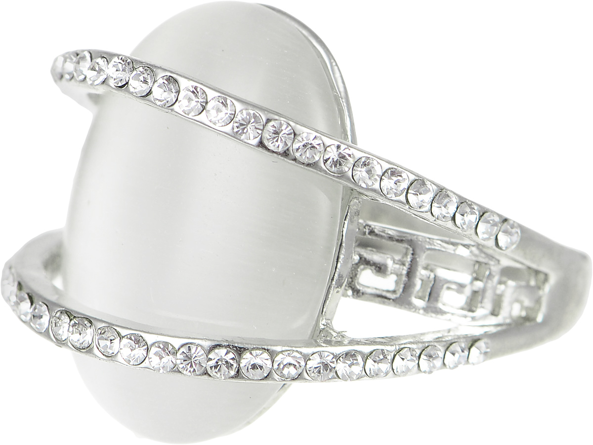 Кольцо Art-Silver, цвет: серебристый. V064984R-S-818. Размер 18V064984R-S-818 Кольцо Art-Silver, цвет: серебристый. V064984R-S-818. Размер 18V064984R-S-818Стильное кольцо Art-Silver изготовлено из бижутерного сплава. Изделие оформлено декоративной перфорацией и дополнено вставками из циркона и кошачьего глаза. Стильное кольцо придаст вашему образу изюминку и подчеркнет индивидуальность.