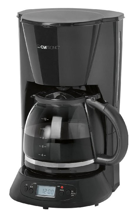 Clatronic KA 3509, Black кофеваркаKA 3509 schwarz Clatronic KA 3509, Black кофеваркаKA 3509 schwarzС помощью капельной кофеварки Clatronic KA 3509 вы сможете приготовить вкусный натуральный кофе. Кофеварка рассчитана на приготовление 12-15 чашек кофе (около 1,5 литра). Световой индикатор и дисплей позволят отследить работу прибора. Подогреваемая подставка для колбы с автоматическим отключением.
