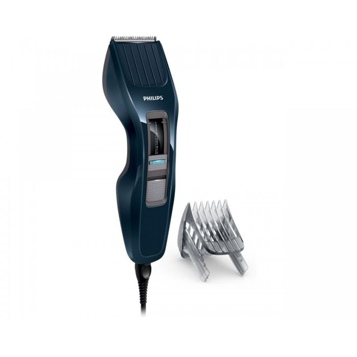 Philips HC3400/15, Dark Blue машинка для стрижкиHC3400/15 Philips HC3400/15, Dark Blue машинка для стрижкиHC3400/15Машинка для стрижки волос Philips HC3400/15. Двойной режущий блок с двойной заточкой и уменьшенным трением: Простое решение для стрижки волос любого типа: усовершенствованная технология DualCut - это режущий блок с двойной заточкой и низким коэффициентом трения. Инновационный режущий блок обеспечивает в два раза более быструю стрижку по сравнению с обычными машинками для стрижки Philips, что гарантирует превосходный результат снова и снова. Самозатачивающиеся лезвия из нержавеющей стали долго остаются острыми. 13 установок длины от 0,5 до 23 мм, которые легко выбрать и зафиксировать: Выберите и зафиксируйте одну из 12 фиксируемых установок длины регулируемого гребня: от 1 мм до 23 мм с шагом 2 мм. Либо используйте прибор без гребня для минимальной длины 0,5 мм.