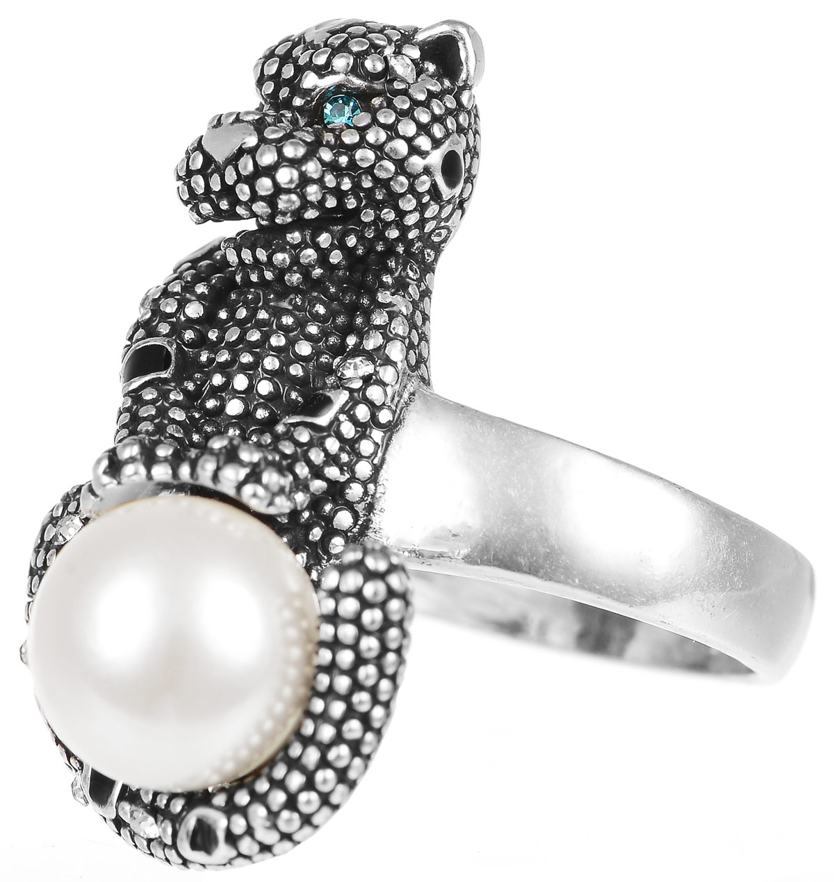 Кольцо Art-Silver, цвет: серебристый. 066700-950. Размер 17,5066700-950 Кольцо Art-Silver, цвет: серебристый. 066700-950. Размер 17,5066700-950Стильное кольцо Art-Silver изготовлено из бижутерного сплава. Декоративный элемент кольца, выполненный в виде леопарда, дополнен искусственным жемчугом Майорика и цирконами. Стильное кольцо придаст вашему образу изюминку и подчеркнет индивидуальность.