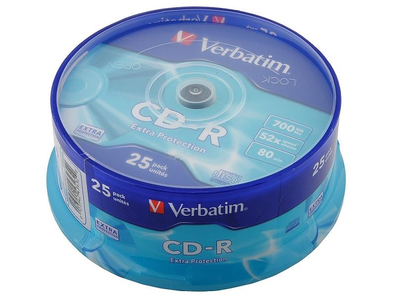 Диск CD-R Verbatim 700Mb 52x Cake Box, 25 шт (43726)43726 Диск CD-R Verbatim 700Mb 52x Cake Box, 25 шт (43726)43726В дисках Verbatim CD-R/RW используется технология MKM/Verbatim, обеспечивающая непревзойденное качество записи. Тесное сотрудничество отдела исследований и разработок компании Mitsubishi Chemical с производителями дисководов обеспечивает широкую совместимость дисков Verbatim, что делает их идеальными носителями для передачи компьютерных данных, домашних видеофильмов, фотографий и музыки. От европейского лидера* в производстве записываемых носителей