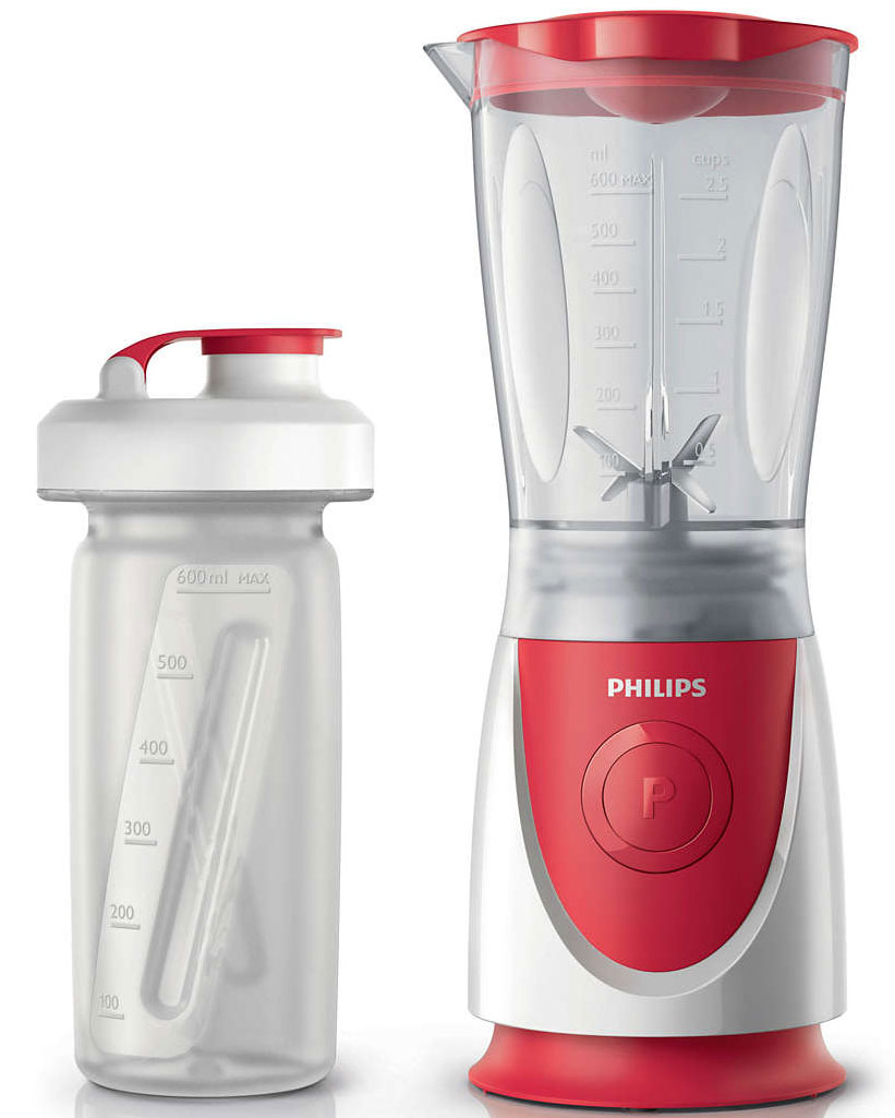 Philips HR2872/00 Daily Collection блендерHR2872/00 Philips HR2872/00 Daily Collection блендерHR2872/00Блендер 350Вт,кувшин 0,6л,бутылка с крыш.0,6 л,ножи из нерж.ст.,пластик,красн./бел.