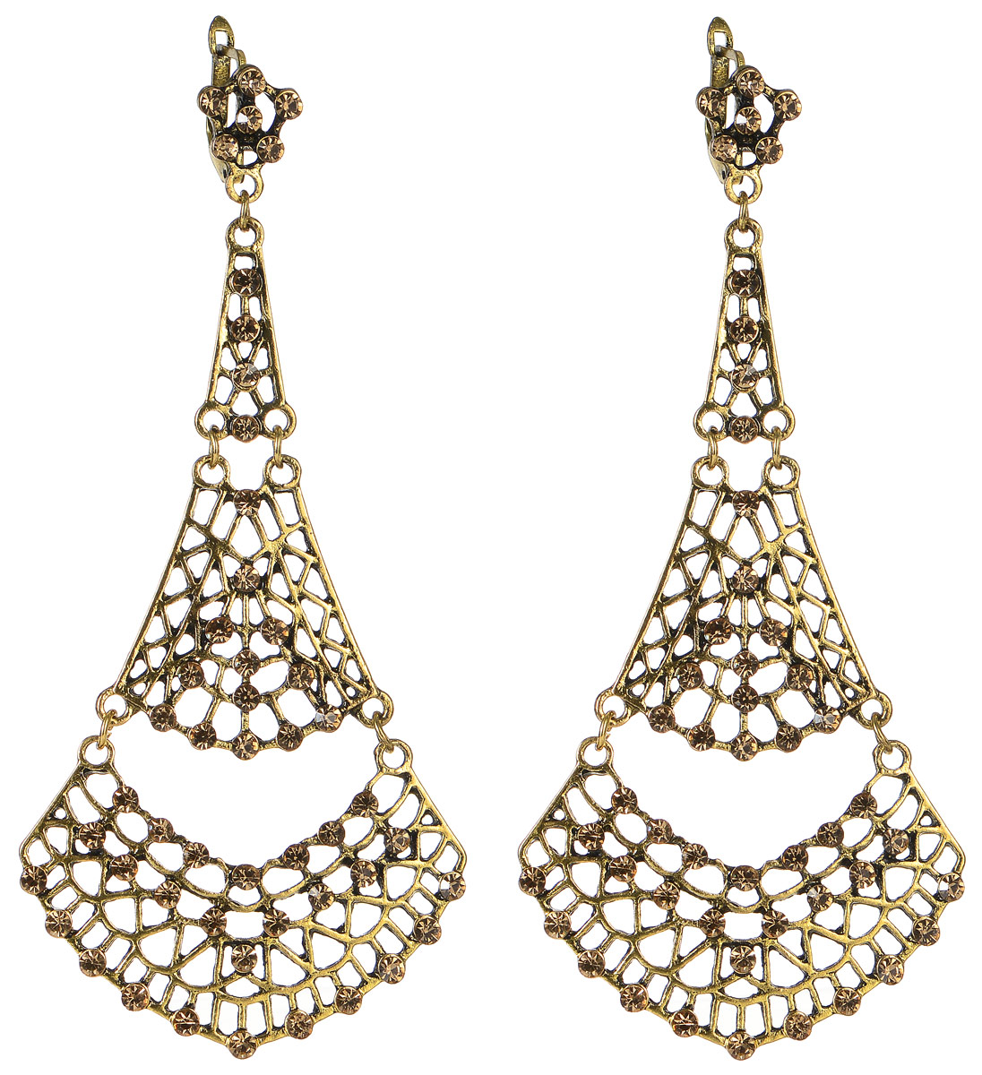 Серьги Taya, цвет: золотистый. T-B-11258T-B-11258-EARR-GOLD Серьги Taya, цвет: золотистый. T-B-11258T-B-11258-EARR-GOLDСтильные серьги современного дизайна Taya изготовлены из металлического сплава. Серьги выполнены в виде оригинальных подвесок и украшены стразами. Модель не оставит равнодушной ни одну любительницу изысканных и необычных украшений. Серьги застегиваются на английский замок. Такие серьги позволят вам с легкостью воплотить самую смелую фантазию и создать собственный, неповторимый образ.