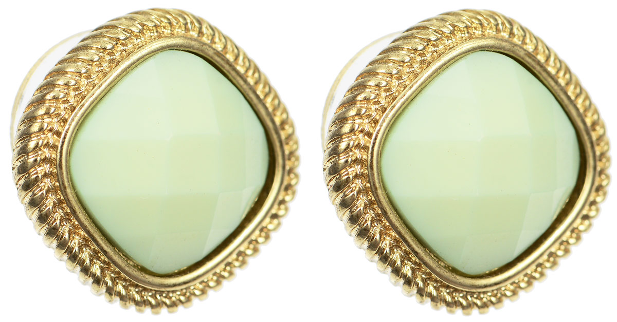 Серьги Taya, цвет: золотистый, мятный. T-B-5458T-B-5458-EARR-GL.MINT Серьги Taya, цвет: золотистый, мятный. T-B-5458T-B-5458-EARR-GL.MINTЭлегантные серьги современного дизайна Taya изготовлены из бижутерного сплава, который не содержит свинец. Серьги геометрической формы, центральная часть сережек украшена крупным декоративным камнем. В качестве основания изделия используется замок-гвоздик с пластиковой заглушкой, который надежно зафиксирует сережку. Стильные серьги помогут дополнить любой образ и привнести в него завершающий яркий штрих.