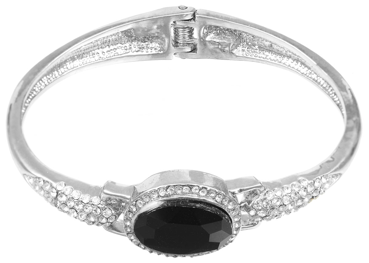 Браслет Taya, цвет: серебристый. T-B-7096T-B-7096-BRAC-SILVER Браслет Taya, цвет: серебристый. T-B-7096T-B-7096-BRAC-SILVERСтильный браслет Taya выполнен в виде жесткой основы из бижутерийного сплава, который не содержит свинец. Изделие оформлено стразами и граненым камнем по центру. Браслет застегивается на практичный шарнирный замок. Браслет Taya блестяще подчеркнет изящество, женственность и красоту своей обладательницы.