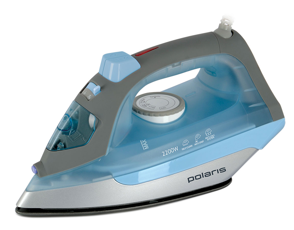 Polaris PIR 2263, Blue утюгPIR 2263_голубой Polaris PIR 2263, Blue утюгPIR 2263_голубойУтюг Polaris PIR 2263 поможет добиться быстрой, эффективной и качественной глажки благодаря широкому набору функций. Его подошва великолепно скользит по любой ткани и устойчива к различным повреждениям. Быстрый нагрев прибора обеспечивает впечатляющая мощность – 2200 Вт. Утюг Polaris PIR 2263 оснащен функцией парового удара для разглаживания глубоких складок, грубых тканей и пересушенных вещей. Для работы с тонкими и деликатными тканями утюг имеет режим разбрызгивания. Шарнирное вращение шнура на 360° не перекручивается у основания и тем самым делает процесс глажки более удобным и комфортным.