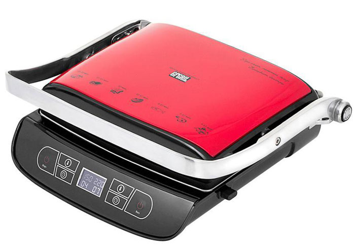 GFGril GF-220 Rosso электрогрильGF-220 Rosso GFGril GF-220 Rosso электрогрильGF-220 RossoЭлектрогриль GF-220 Rosso производства компании GFGril – это прекрасное решение для тех, кто заботится о том, чтобы употребляемые в пищу продукты были приготовлены качественно и вкусно, а готовое блюдо было вкусным и полезным. На гриле GFGril GF-220 Rosso вы сможете готовить гораздо быстрее, чем на плите или в духовом шкафу, благодаря двустороннему нагреву. Мощность в 2000 Ватт дает возможность грилю нагреться до заданной температуры в максимально короткий срок. Антипригарное покрытие – это легкость готовки и аппетитный вид подрумяненных на гриле овощей, мяса и других продуктов. С электрогрилем GF-220 Rosso вы просто забудете, как выглядит подгоревшая пища, а главное - никакого масла. Основная особенность этой модели – возможность задавать разный температурный режим для верхней и нижней поверхности, что дает возможность в полной мере использовать свои кулинарные способности. Возможность устанавливать таймер ( 30 мин) на каждую...