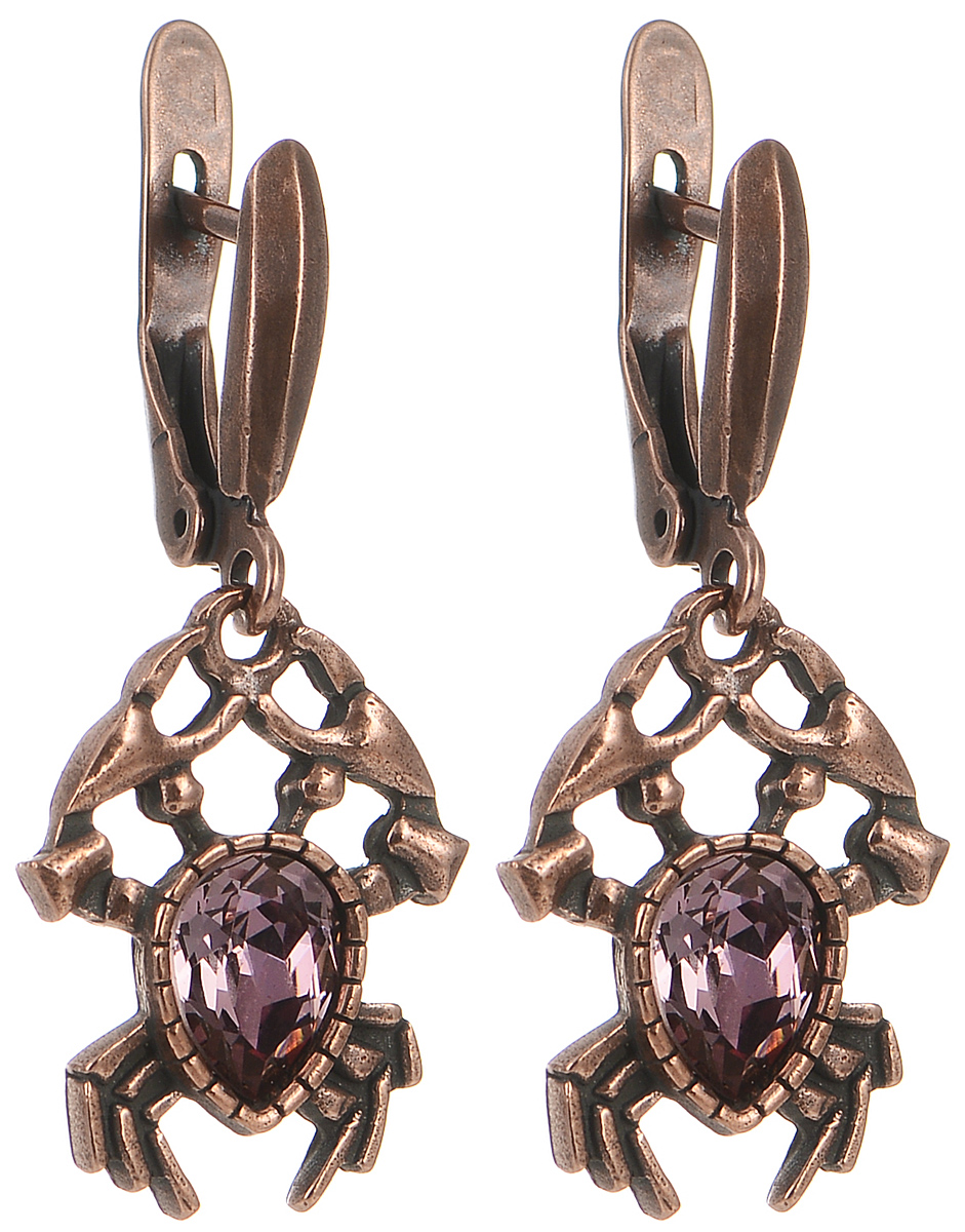 Серьги Jenavi Крабус, цвет: медный, розовый. k338u110k338u110 Серьги Jenavi Крабус, цвет: медный, розовый. k338u110k338u110Оригинальные серьги Jenavi Крабус из коллекции Кассида выполнены из гипоаллергенного ювелирного сплава с медным покрытием. Украшение выполнено в виде краба и застегивается на классический английский замок. Изделие украшено кристаллами Swarovski. Такие серьги позволят вам с легкостью воплотить самую смелую фантазию и создать собственный неповторимый образ.