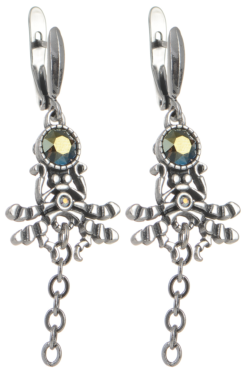 Серьги Jenavi Барк, цвет: серебристый, зеленый. k3443131k3443131 Серьги Jenavi Барк, цвет: серебристый, зеленый. k3443131k3443131Серьги Jenavi Барк из коллекции Кассида изготовлены из гипоаллергенного ювелирного сплава c покрытием из черненого серебра и оформлены в виде насекомого. Украшение декорировано стразами и кристаллами Swarovski. Изделие оснащено классическим английским замком, который надежно зафиксирует серьги. Стильные серьги Jenavi Барк помогут дополнить любой образ и привнести в него завершающий яркий штрих.
