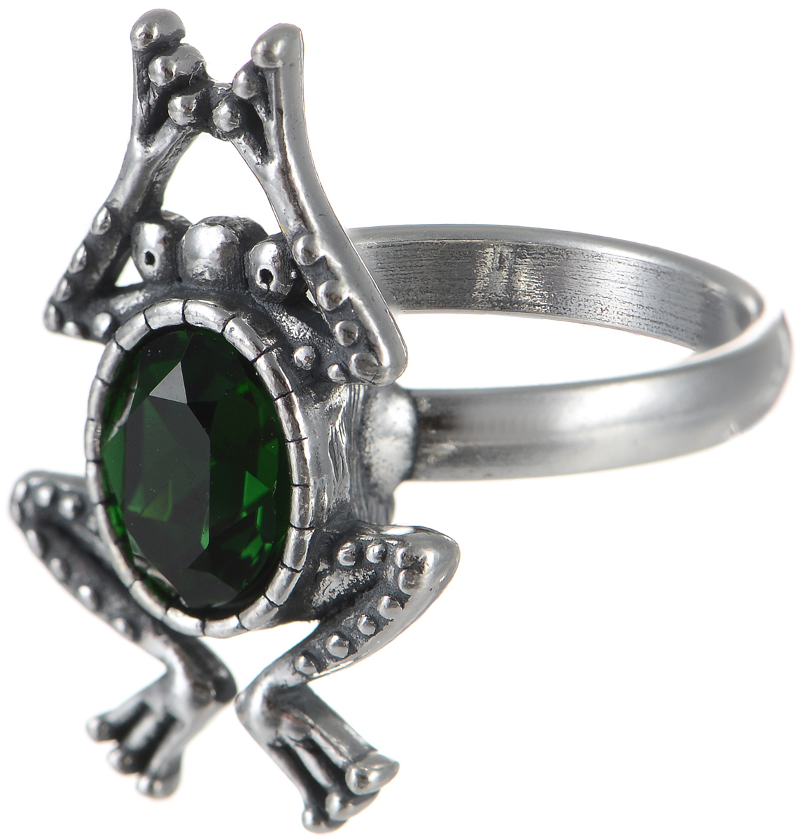 Кольцо Jenavi Пипин, цвет: серебристый, зеленый. k3363032. Размер 16k3363032 Кольцо Jenavi Пипин, цвет: серебристый, зеленый. k3363032. Размер 16k3363032Оригинальное кольцо Jenavi Пипин из коллекции Кассида, выполненное из ювелирного сплава с покрытием из черненого серебра, оформлено декоративным элементом в виде лягушки, который инкрустирован кристаллом Swarovski. Красивое и необычное украшение блестяще подчеркнет ваш изысканный вкус и поможет внести разнообразие в привычный образ.
