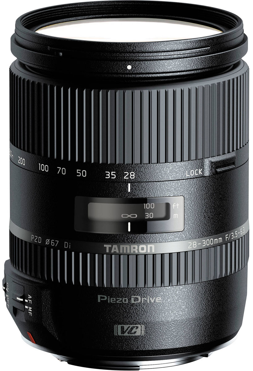 Tamron 28-300mm F/3.5-6.3 Di VC PZD объектив для CanonA010E Tamron 28-300mm F/3.5-6.3 Di VC PZD объектив для CanonA010EМощный 10,7-кратный объектив Tamron 28-300mm F/3.5-6.3 Di VC PZD оптимизирован для использования с цифровыми зеркальными фотокамерами, о чем говорит аббревиатура Di (Digital) в его названии. Однако модель может без каких-либо ограничений использоваться с пленочными или полнокадровыми цифровыми SLR-камерами. При работе с неполнокадровыми зеркальными камерами поле зрения объектива приблизительно соответствует фокусным расстояниям в диапазоне от стандартного до ультрателе (44 - 465 мм в 35-мм экв.). Поэтому модель станет оптимальным выбором для фотографов-путешественников, ищущих универсальный объектив на все случаи жизни. В конструкции используется элемент из стекла XR с высоким индексом преломления, который, так же как и входящие в оптическую схему два элемента из низкодисперсионного стекла LD, оптимизирует общее распределение освещения и сводит к минимуму вероятность возникновения аберраций. В оптической схеме также имеются три...