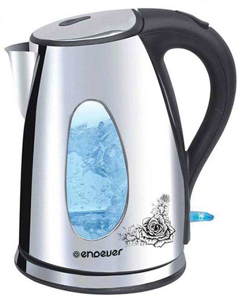 Endever KR-207S SkyLine электрический чайникKR-207S Endever KR-207S SkyLine электрический чайникKR-207SКорпус чайника Endever KR-207S SkyLine выполнен из нержавеющей стали и высококачественного термостойкого стекла, сохраняющего природные свойства воды. Современный дизайн и оригинальный рисунок на корпусе добавляют устройству оригинальности. Благодаря максимальной мощности 2200 Вт, данная модель за считанные минуты вскипятит 1,8 литра воды. Крупное окошко для индикации уровня воды с подсветкой (при включении) позволяет следить за тем, как нагревается вода. Чайник соединён с базой центральным контактом и легко вращается на 360°. Крышка чайника открывается легким нажатием. Съемный фильтр легко снимается, его можно мыть вручную или в посудомоечной машине. Нагревательный элемент встроен в плоское дно и надежно защищен стальной пластиной, что делает его чистку максимально удобной. Среди характеристик безопасности использования чайника стоит отметить автоматический и ручной выключатели, а также защиту от перегрева.