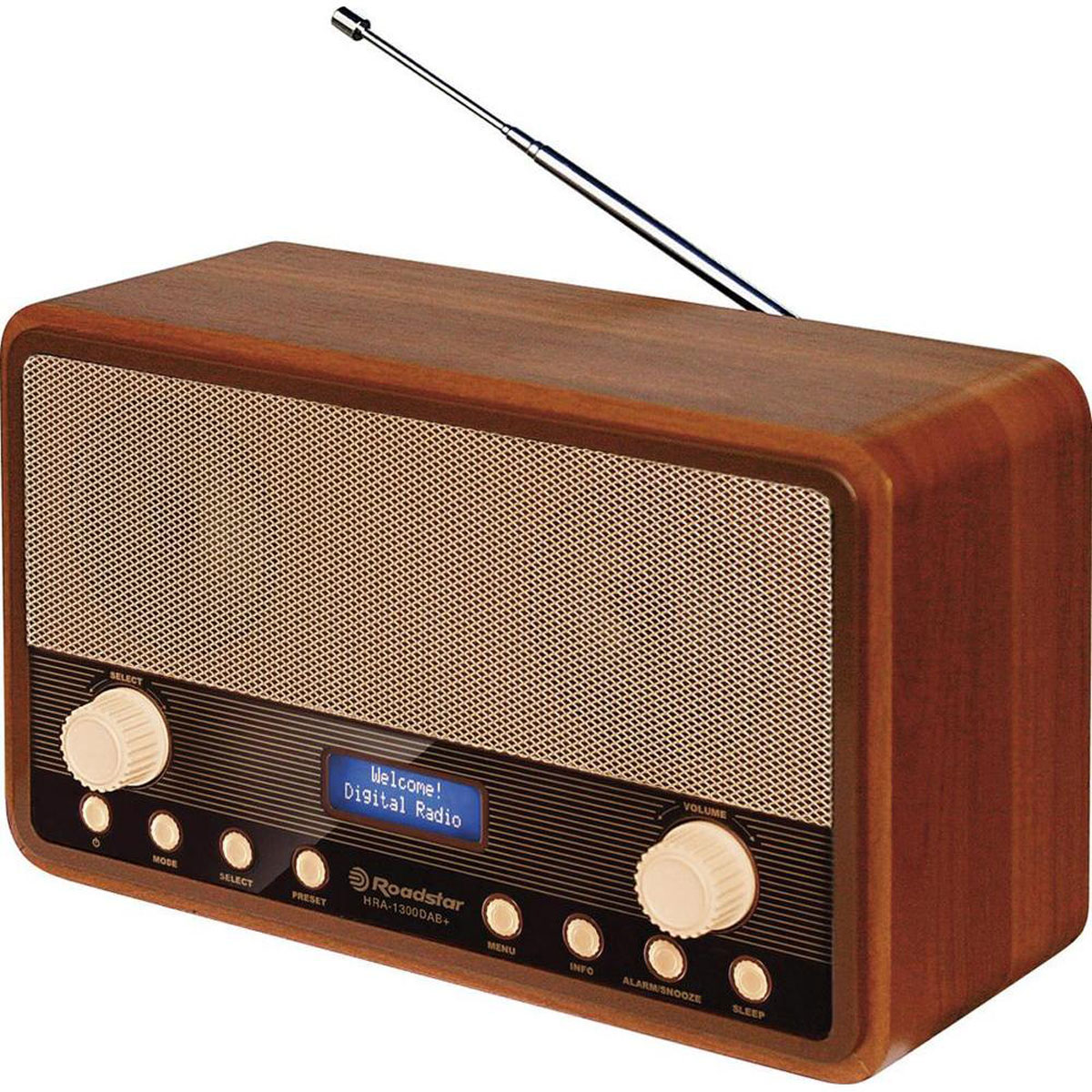 RoadStar HRA-1300DAB, Wood, ретро-радиоприемникHRA-1300DAB RoadStar HRA-1300DAB, Wood, ретро-радиоприемникHRA-1300DABRoadStar HRA-1300DAB - ретро FM - радиоприемник с RDS и DAB / DAB +, который обеспечивает более высокое качество звука по сравнению с FM-радиовещанием. Он безусловно станет актуальным подарком для меломана или просто любителя ретро-дизайна. Устройство оснащено жидкокристаллическим дисплеем с голубой подсветкой. Помимо звука приемником могут передаваться тексты, картинки и другие данные - больше, чем в RDS! Устройство поглощает слабые радиопомехи, что обеспечивает неизменно хорошее звучание. RoadStar HRA-1300DAB - это более экономичное использование частотного пространства посредством передачи сигналов. Также радиоприемник оснащен функцией будильника, а его качественное звучание действительно поразит вас и доставит удовольствие при прослушивании любимых радиостанций.