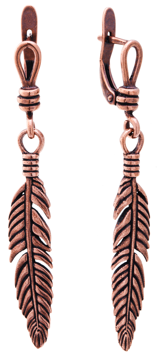 Jenavi, Коллекция Feather, Плумо (Серьги), цвет - медныйf682u190 Jenavi, Коллекция Feather, Плумо (Серьги), цвет - медныйf682u190Оригинальные серьги Jenavi из коллекции Feather. Плумо изготовлены из гипоаллергенного ювелирного сплава с медным покрытием. Изделие застегивается на английский замок, который надежно зафиксирует серьги. Стильные серьги дополнены подвесками в виде перьев.
