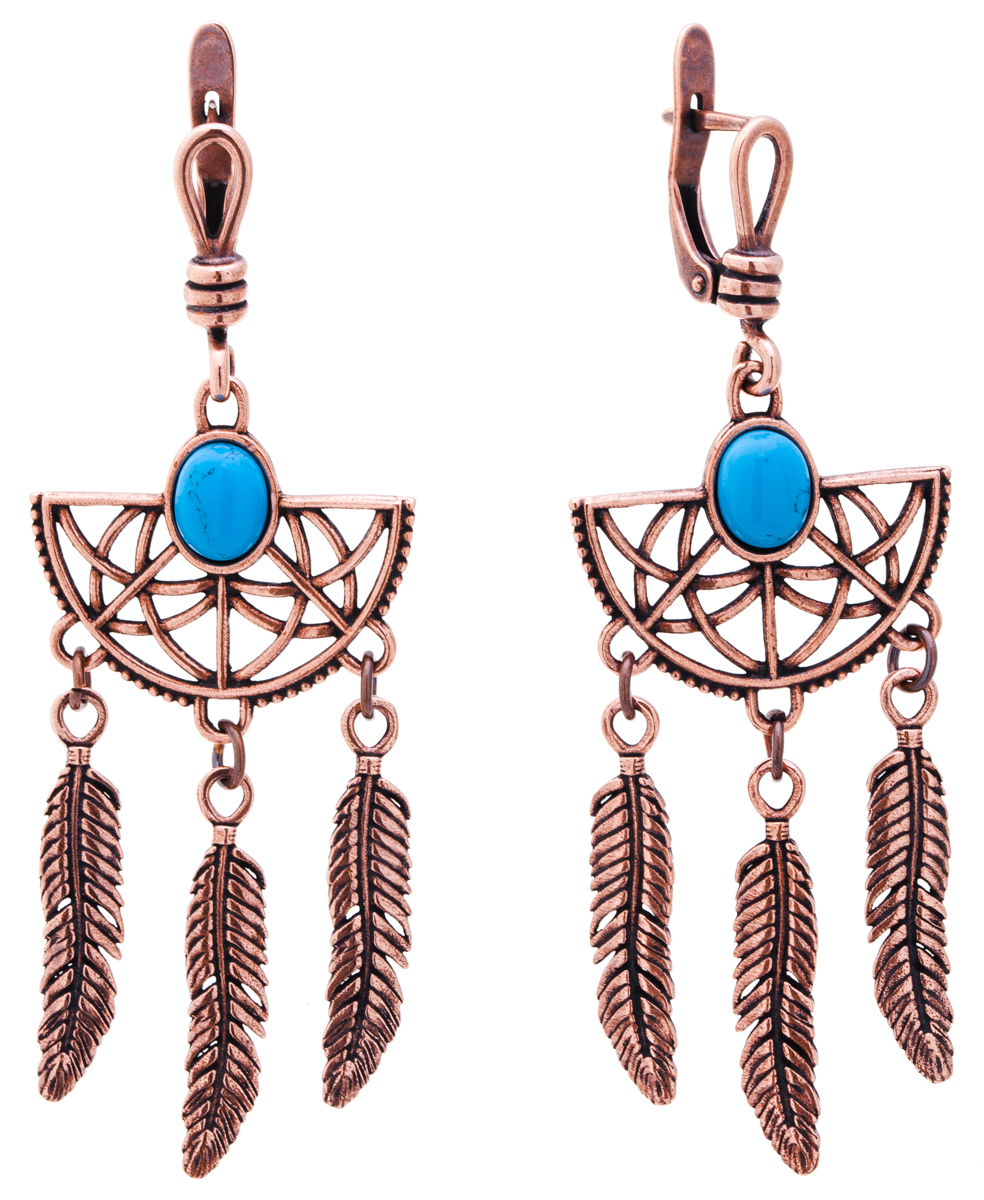Jenavi, Коллекция Feather, Феза (Серьги), цвет - медныйf683u1b9 Jenavi, Коллекция Feather, Феза (Серьги), цвет - медныйf683u1b9Коллекция Feather, Феза (Серьги) гипоаллергенный ювелирный сплав,Медное покрытие, вставка Бирюза , цвет - медный