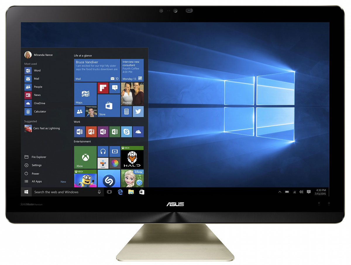 ASUS Zen AiO Pro Z240ICGK, Black Gold моноблок (Z240ICGK-GK086X)Z240ICGK-GK086X ASUS Zen AiO Pro Z240ICGK, Black Gold моноблок (Z240ICGK-GK086X)Z240ICGK-GK086XМоноблочный компьютер Zen AiO Pro - еще одно доказательство того, что современные технологии могут быть красивыми. Его алюминиевый корпус золотистого цвета с оригинальной текстурой поверхности идеально впишется в любой домашний интерьер. Zen AiO Pro не только великолепно выглядит, но и выдает великолепно выглядящее изображение, ведь его IPS- дисплей обладает разрешением 3840 x 2160, широкими углами обзора (178°) и точной цветопередачей. Компьютер обладает увеличенным цветовым охватом по сравнению с обычными мониторами и способен отображать 100% оттенков цветового пространства sRGB. Это означает более яркие, насыщенные цвета, равно как и более точное, реалистичное отображение каждого цветового оттенка. Это не только красивый, но и высокопроизводительный компьютер. В его изящном корпусе скрываются мощные компоненты, в том числе новейший процессор Intel Core i7, память современного типа DDR4, качественный жесткий диск и дискретная видеокарта...