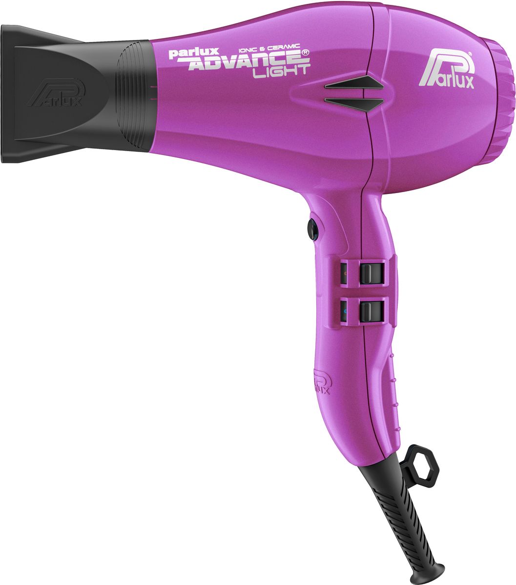 Parlux Advance Light, Violet фен0901-Adv violet Parlux Advance Light, Violet фен0901-Adv violetЛегкий, тихий, компактный профессиональный фен для волос Parlux Advance Light - новинка от Parlux 2016 года. Новый двигатель K-Advance, технология Ionic&Ceramic, повышенная мощность и воздушный поток, профессиональный переключатель Soft Switch, технологий Eco Friendly - это лишь малость из того, ожидает Вас под изящным компактным корпусом новинки. Новый двигатель K-Advance - фирменная разработка, благодаря которой фен имеет более мощный воздушный поток и повышенную долговечность. В сочетании с новым дизайном корпуса, модель Advance Light имеет пониженный уровень шума, а так же отличную балансировку - работать с феном одно удовольствие. Технология Ionic & Ceramic позволяет делать ваши волосы блестящими, мягкими и здоровыми. Комбинация керамики и отрицательно заряженных ионов позволяет направлять тепло прямо в структуру волос, не пересушивая их. Ионизация способствует быстрому закрытию чешуек волос и сохранению влаги. Таким образом волосы не теряют свою...