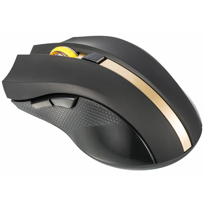 Oklick 495MW, Black Gold мышьGM-W-670 Oklick 495MW, Black Gold мышьGM-W-670Уникальный дизайн мыши Oklick 495MW, плавные линии, выбор скорости курсора, классическое цветовое решение - все это и не только гармонично сочетается в этом компактном устройстве. Эргономика Oklick 495MW позволит с максимальным комфортом работать продолжительное время вне зависимости от размера вашей ладони. Насладившись один раз идеальной работой этого устройства, вы окунетесь в мир комфорта и элегантности. Современный корпус модели выполнен из высококачественного пластика. Высокочувствительный лазерный сенсор с выбором разрешения 800/1200/1600 dpi обеспечивает плавное и точное передвижение курсора. Для смены разрешения всего лишь надо нажать кнопку на корпусе мыши.