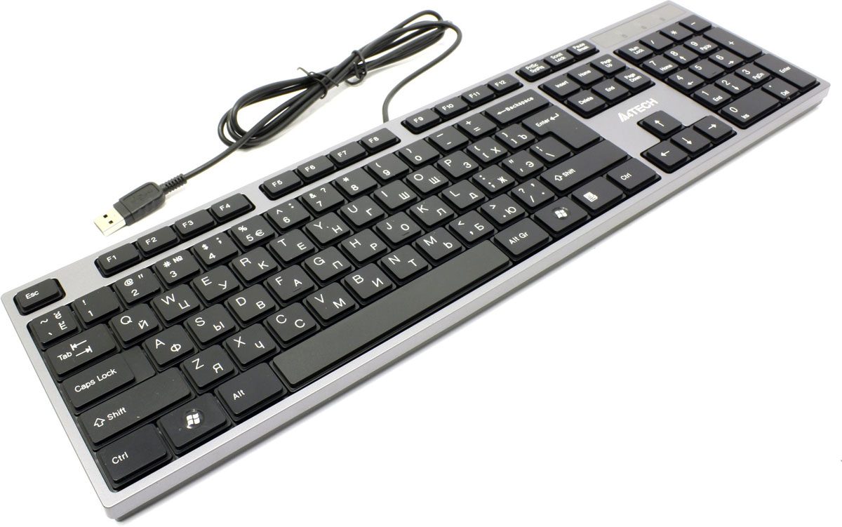 A4Tech KD-300, Black Grey клавиатураKD-300 A4Tech KD-300, Black Grey клавиатураKD-300A4Tech KD-300 - компактная слим-клавиатура с классической раскладкой. Ультратонкий дизайн. Низкопрофильные клавиши имеют короткий и мягкий ход, что положительно влияет на скорость и удобство набора текста. Лазерная гравировка клавиш. Символы не сотрутся в течение всего срока использования.
