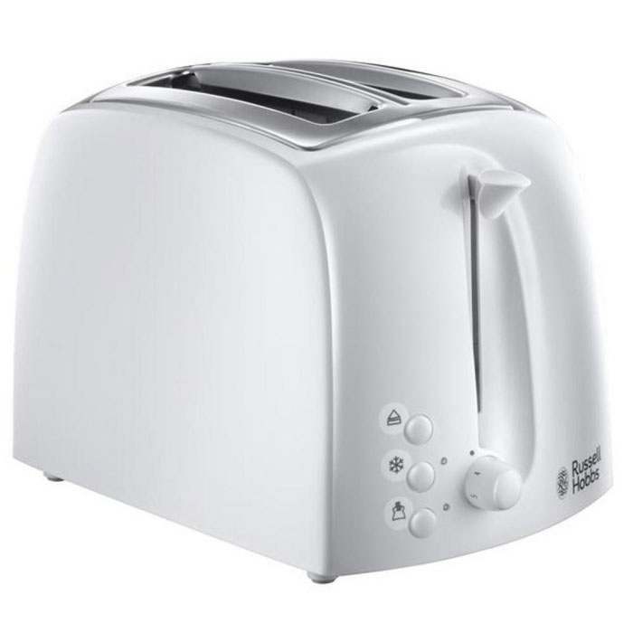 Russell Hobbs 21640-56, White тостер электрический21640-56 Russell Hobbs 21640-56, White тостер электрический21640-56Тостер Russell Hobbs 21640-56 сочетает в себе качество и уникальный стиль, воплощенные в корпусе из комбинированного глянцевого и матового белого пластика, а функциональность не останется недооцененной. Широкие и длинные слоты позволяют поджаривать и багеты, и толстые ломтики хлеба, подогревать сдобные пышки и сохранять горячими тосты, круассаны и булочки бриошь. Если вы предпочитаете слегка подрумяненные тосты, а кто-то из вашей семьи наоборот любит хорошо поджаренный хрустящий хлеб, функция регулировки степени поджаривания гарантирует превосходно приготовленные тосты под любой вкус. Кроме функций Остановки приготовления и Разогрева, тостер Textures оснащен функцией размораживания, с помощью который вы можете готовить свежайшие тосты из замороженного хлеба. Не только функциональность, но и внешний дизайн делают тостер Russell Hobbs 21640-56 особенным. Сочетание матовых и глянцевых поверхностей с хромированными элементами корпуса тостера...