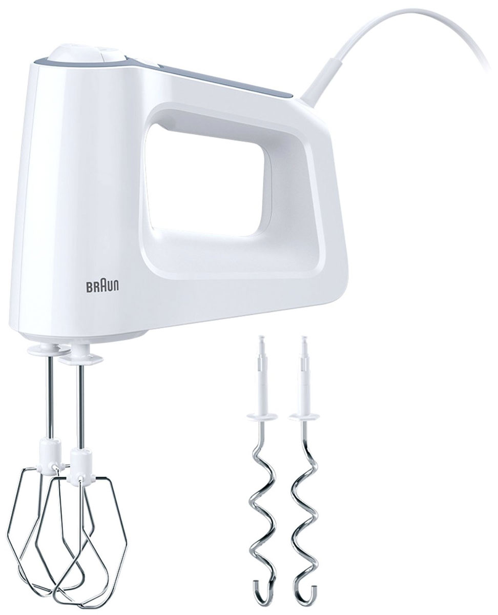 Braun HM3000 миксер0X22211006 Braun HM3000 миксер0X22211006Очень любите готовить дома различные кондитерские изделия? Тогда точно не обойтись без миксера. Braun HM3000 - это оптимальный вариант миксера, который необходим каждой домохозяйке для работы на кухне. Мощность миксера составляет 450 Вт. В комплект входят венчики для взбивания и крюки для замешивания теста. SmartMix - уникальная технология вертикального расположения мотора. Вес и сила направлены прямо в посуду, а не в руку. EasyClick - большая удобная кнопка отсоединения венчиков и крюков: без усилий и быстро. Гибкое крепление провода - шнур не будет мешать процессу приготовления, а удобная форма ручки позволяет установить миксер, чтобы он не упал, и не испачкал стол.